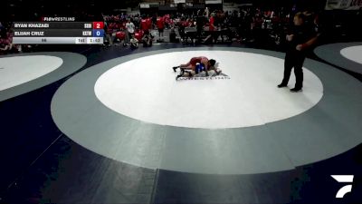 96 lbs Ryan Khazaei, SDIKWA - San Diego-Imperial Kids Wrestling Association vs Elijah Cruz, KTWA-Kings-Tulare Wrestling Association