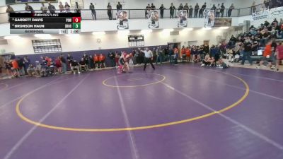 132 lbs Semifinal - Garrett Davis, Powell Middle School vs Bronson Haun, Shoshoni Junior High School