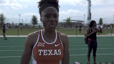 Courtney Okolo after beating Sanya Richards-Ross