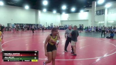 125 lbs Champ Round 1 (16 Team) - Ava Beldo, Illinois Cornstars Gold vs Rachell Santos, Florida Red Black & Blue