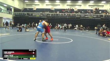 285 lbs 1st Place Match - Cody Ruiz, Modesto Junior College vs Dib Sawaya, Unattached