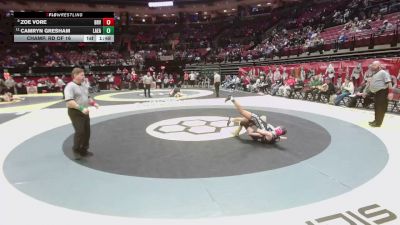 115 lbs Champ. Rd Of 16 - Camryn Gresham, Lak. East vs Zoe Vore, Bid. River Valley