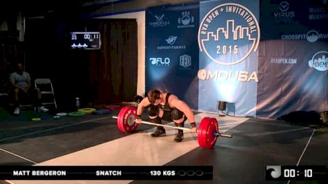 RVA Men's Invitational Matt Bergeron Snatch 130 Kgs