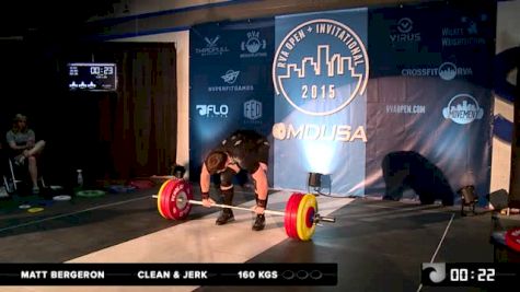 RVA Men's Invitational Matt Bergeron CJ 160 Kgs