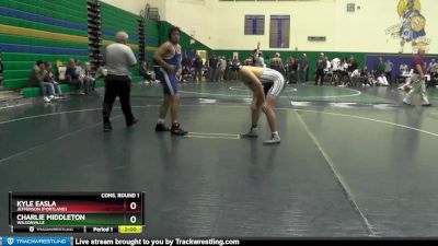 220 lbs Cons. Round 1 - Charlie Middleton, Wilsonville vs Kyle Easla, Jefferson (Portland)