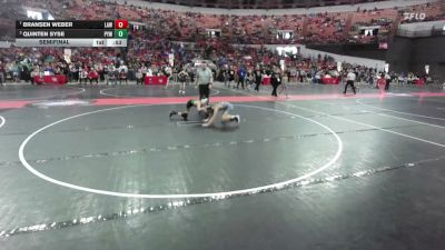 82 lbs Semifinal - Quinten Syse, Pec-Argyle Youth Wrestling vs Bransen Weber, LAW