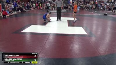 J-4 lbs Round 2 - Aria Sebastian, Cresco Youth Wrestling Club vs Brynlee Walztoni, Jesup Mat Club