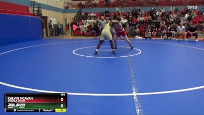 190 lbs Cons. Round 2 - Calvin McAvan, Dubuque Senior vs Zion Shaw, Iowa City, West