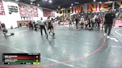 120 lbs Cons. Round 2 - Ben Banania, Chaparral vs Adrian Luna, South Torrance