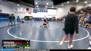 70 lbs Cons. Semi - Tristan Evans, Laramie Middle School vs Anthony Gilbert, Laramie Middle School