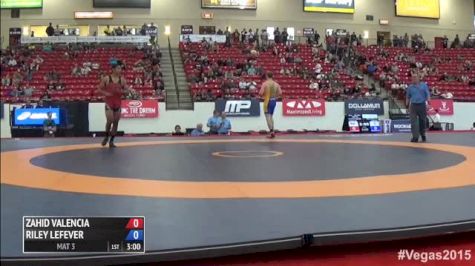 84kg Quarter-finals Zahid Valencia (Sunkist Kids Wrestling Club) vs. Riley Lefever (Titian Mercery Wrestling Club)