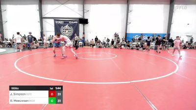 195 lbs Quarterfinal - Jaden Simpson, Team Gotcha vs Braylen Meeuwsen, Michigan Premier Blue