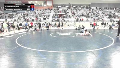105 lbs Semis - Sophia Mahoney, COBRA ALL-STARS / Cobra Wrestling Systems LLC vs Mariana Andrews, Mat Demon Wrestling Club