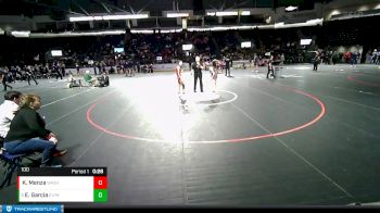 100 lbs Cons. Semi - Emily Garcia, East Valley (Yakima) (Girls) vs Kyler Menza, Washington (Girls)