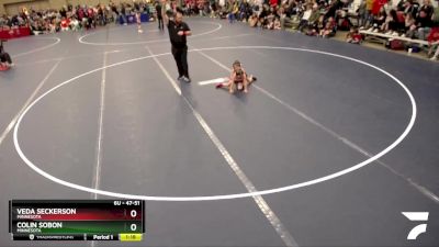 47-51 lbs Quarterfinal - Colin Sobon, Minnesota vs Veda Seckerson, Minnesota