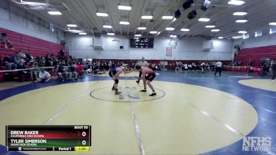 192 lbs Champ. Round 1 - Drew Baker, California High School vs Tyler Simerson, Ukiah High School