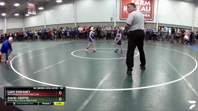 49 lbs Cons. Round 2 - Liam Sweaney, Williamsburg Wrestling Club vs ...
