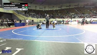 130 lbs Quarterfinal - Alaysia Dedmon, Shawnee Wrestling vs Savannah Hallmark, Norman Jr High
