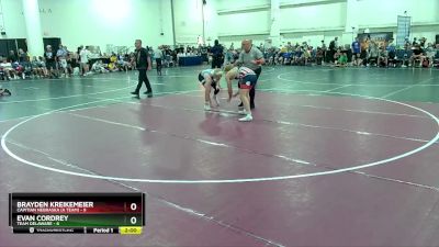 132 lbs Round 4 (8 Team) - Evan Cordrey, Team Delaware vs Brayden Kreikemeier, Capitian Nebraska (A Team)