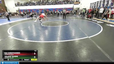 113 lbs Cons. Semi - Kai Christiansen, American Falls vs Yousof Rahimi, Central Valley