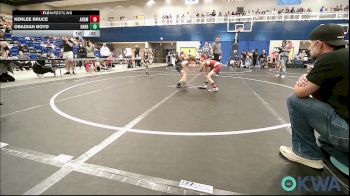 52-55 lbs Rr Rnd 2 - Kenlee Bruce, ARDMORE TAKEDOWN CLUB vs Obadiah Boyd, Harrah