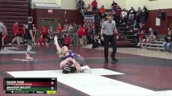 132 lbs Round 3 - Mason Todd, Christian Brothers College vs Grayson Willett, Pleasant Valley