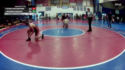 144 lbs Champ. Round 1 - Maximus Kiriakas, Hesperia vs Ryder Stockbarger, San Jacinto