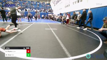 67 lbs Semifinal - Keegan Myers, Cushing Tigers vs Walker Diaz, Shelton Wrestling Academy