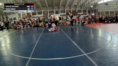 132 lbs Quarters - Wylee Willson, Pinedale Pummelers Wrestling Club vs Siraj Sidhu, California
