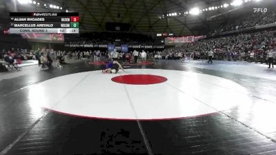 Boys 2A 157 lbs Cons. Round 2 - Alijah Rhoades, Rogers (Spokane) vs Marcellus Arevalo, Woodland