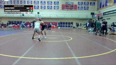 285 lbs 3rd Place Match - Camden Roofener, Linfield University vs Justin Tripp, Southern Oregon