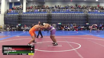 215 lbs Champ. Round 2 - Cam`ron Kirtz, SWANTON vs Isiah Hill, Dowagiac Union HS