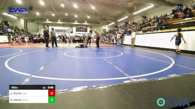 49 lbs Rr Rnd 1 - Jantzen Duran, Jay Wrestling Club vs Alex Korte, Wagoner Takedown Club