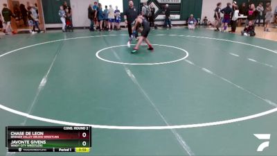 110 lbs Cons. Round 2 - Chase De Leon, Bridger Valley Bruins Wrestling vs JaVonte Givens, Windy City Wrestlers