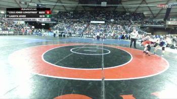 Boys 2A 165 lbs Champ. Round 1 - Cole Jones Longstreet, Marysville Pilchuck vs Landyn Jovee, Sultan