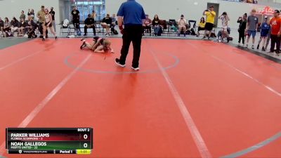 92 lbs Round 1 (6 Team) - Parker Williams, Florida Scorpions vs Noah Gallegos, Misfits United