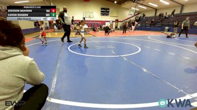 40 lbs 3rd Place - Stetson Beavers, Tahlequah Wrestling Club vs Cavon Rogers, Berryhill Wrestling Club