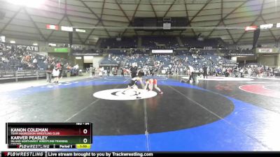 94 lbs Round 2 - Karver Peasley, Inland Northwest Wrestling Training Center vs Kanon Coleman, Team Aggression Wrestling Club