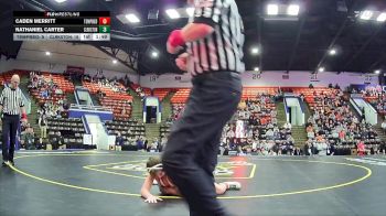 144 lbs Quarterfinals (8 Team) - Nathaniel Carter, Clarkston HS vs Caden Merritt, Bedford HS