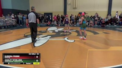 80 lbs Quarterfinal - Aurora Priebe, MN Elite vs Hadley Schilling, CrassTrained: Weigh In Club