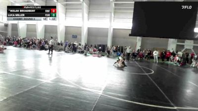 72 lbs Champ. Round 2 - Luca Miller, Payson Lion Wrestling Club vs Nolan Broadbent, Sanderson Wrestling Academy