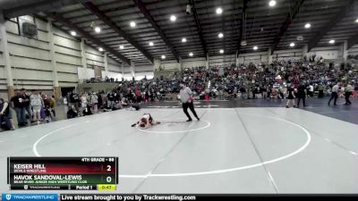 86 lbs Cons. Round 2 - Keiser Hill, Devils Wrestling vs Havok Sandoval-Lewis, Bear River Junior High Wrestling Club