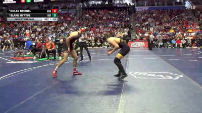 1A-190 lbs Quarterfinal - Nolan Kriegel, Iowa Valley, Marengo vs Blake Myrtue, Ridge View