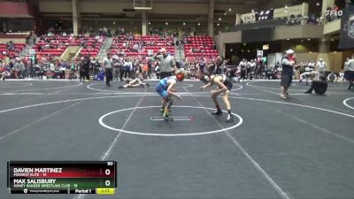 90 lbs Finals (2 Team) - Max Salisbury, Honey Badger Wrestling Club vs Davien Martinez, Midwest Elite