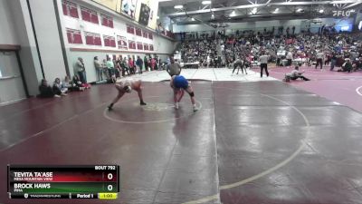 285 lbs Cons. Round 6 - Tevita Ta`ase, Mesa Mountain View vs Brock Haws, Pima