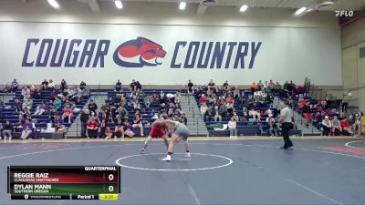 157 lbs Quarterfinal - Reggie Raiz, Clackamas Unattached vs Dylan Mann, Southern Oregon