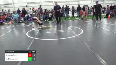 60 lbs Semifinal - Oliver Umlauf, Untouchables 12u vs Mike Binning, Woodshed WC