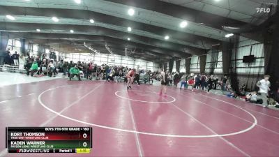 160 lbs 5th Place Match - Kaden Warner, Payson Lions Wrestling Club vs Kort Thomson, True Grit Wrestling Club