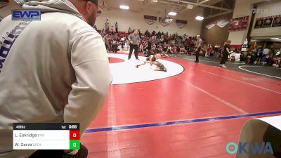 49 lbs Consi Of 4 - Landry Eskridge, Bristow Elementary Wrestling Club vs Wesley Garza, Sperry Wrestling Club