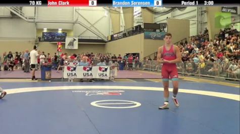 70kg r4, Brandon Sorensen, Iowa  vs John Clark, Carolina Wrestling Club